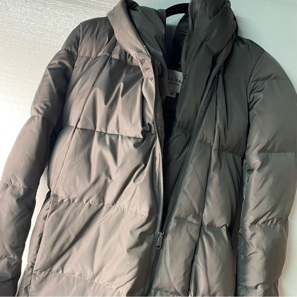Cole Haan Puffer Coat M Signature Taffeta Down Quilted Oversize Hooded Front Zip - Picture 5 of 12